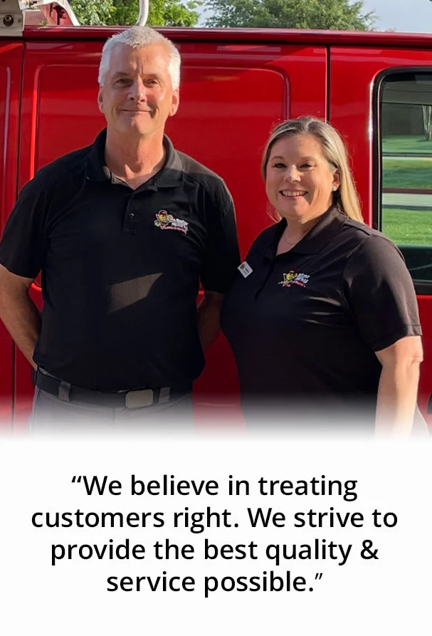 customer service quote and headshots